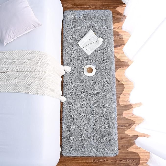 Chicrug Soft Runner Rugs for Bedroom Living Room Plush Fluffy Rug 3x8 | Shag - Image 5