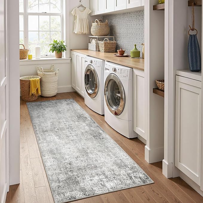 RELEANY Washable Runner 2'x8' Abstract Area Rug - Image 3