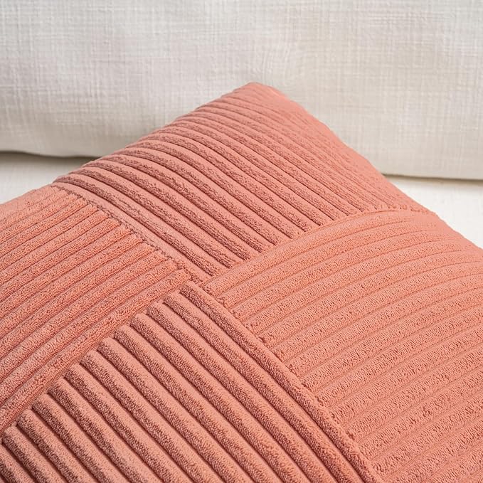 Fancy Homi 2 Packs Coral Lumbar Decorative Throw Pillow Covers 16x28 Inch - Image 3