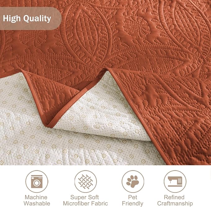 Soft Quilted Couch Cover with Pockets - Image 7