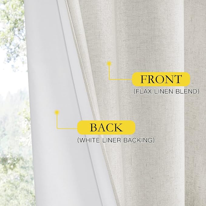 NICETOWN Linen Blackout Curtains - Image 6