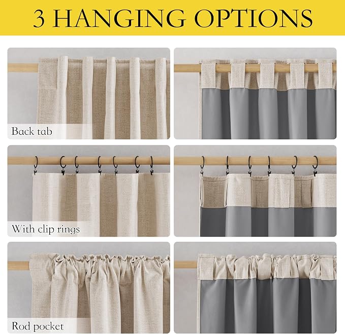 NICETOWN 100% Black Out Curtains 63 inch Long - Image 10