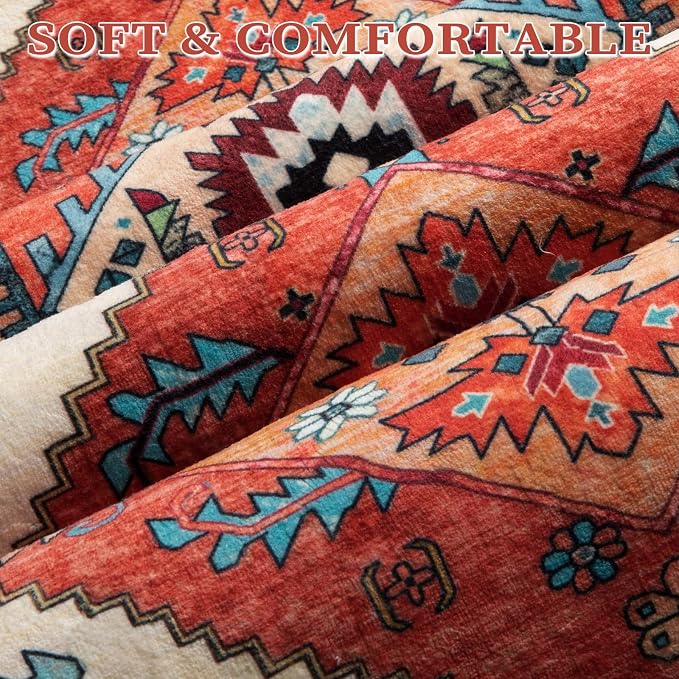 SERISSA 6x9 Washable Non Slip Boho Area Rug - Image 5
