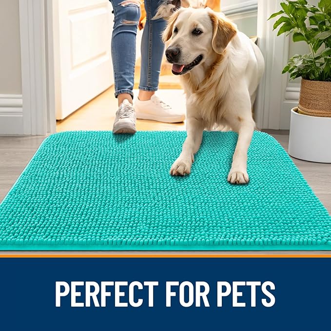 OLANLY Dog Door Mat for Muddy Paws 47x17, Super Absorbent Chenille Mud Mat | - Image 6