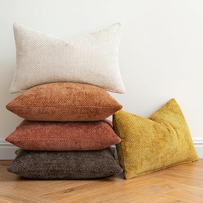 MIULEE Fall Decorative Orange Couch Throw Pillow Covers 18x18 Inch 2 Pack | - Image 4