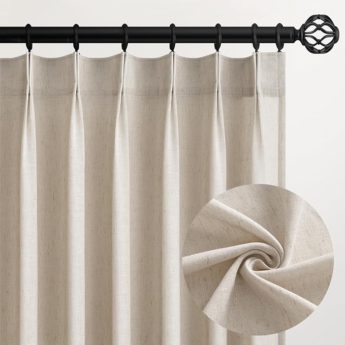 Pinch Pleated 94 Inch Curtains 2 Panels by Topfinel