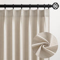 Topfinel Pinch Pleated Curtains 90 Inches Long 2 Panels Set, Oatmeal Semi Sheer by Topfinel