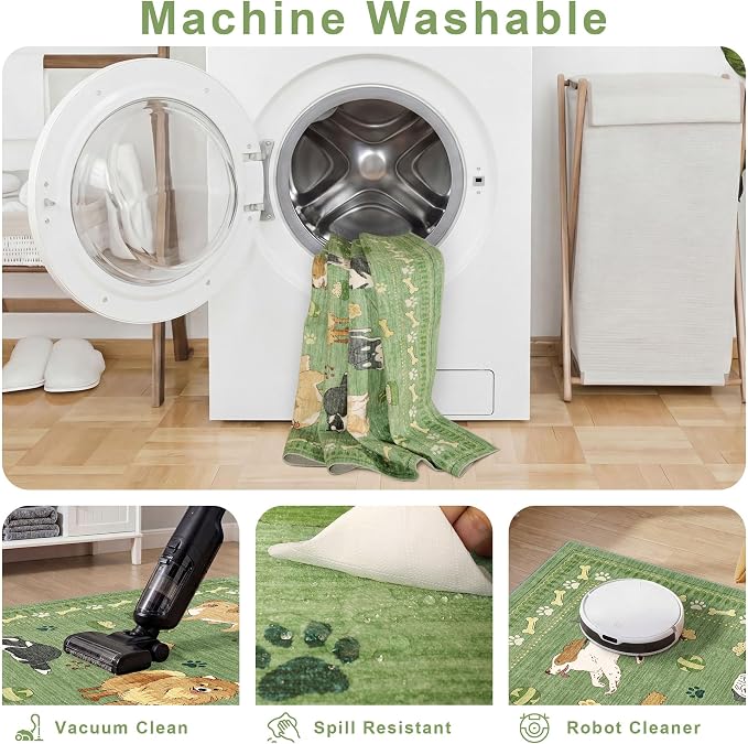 DUKINO 2.6x8 Kitchen Runner Rug, Washable Non Slip Dog Rug, Stain Resistant - Image 9