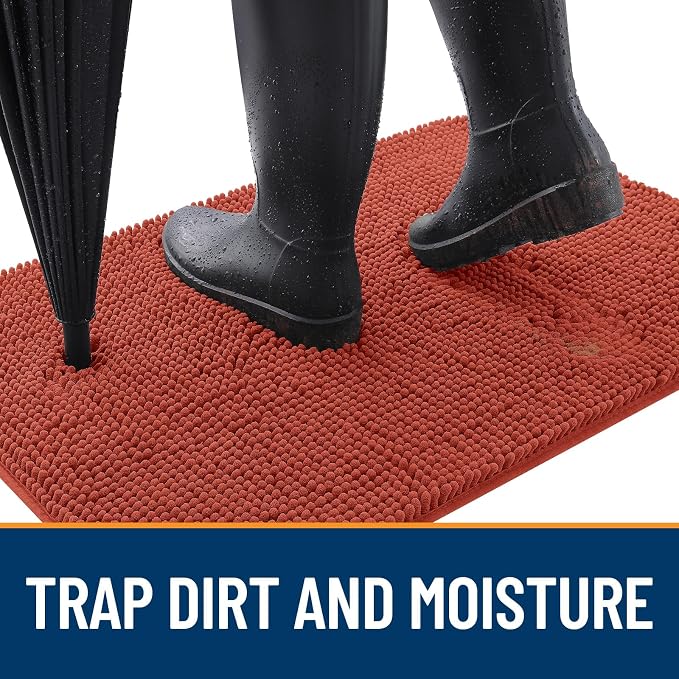 OLANLY Dog Door Mat for Muddy Paws 35x24, Super Absorbent Chenille Mud Mat | - Image 2
