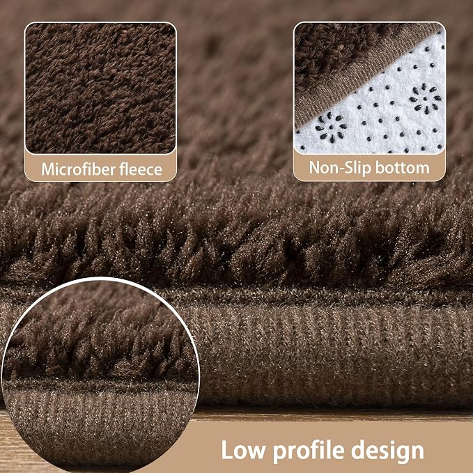 4x6 Area Rugs for Living Room Non Slip Dorm Bedroom Rug, Coffee | Modern Area - Image 3