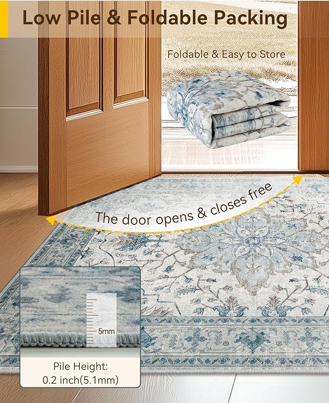 RELEANY Washable Area Rug, Runner 3'x8', Water Repellent, Pet Friendly - Image 5