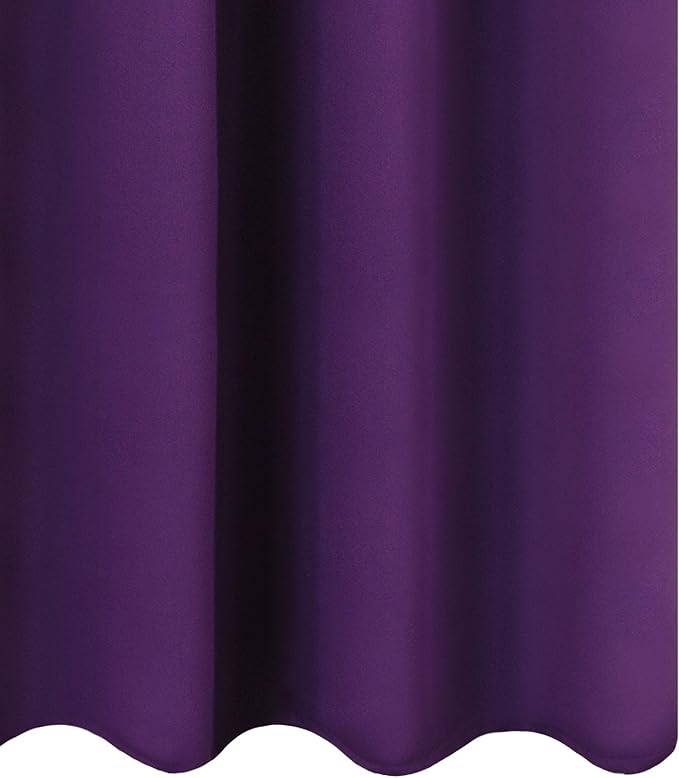 Purple Thermal Blackout Curtains/52 x 95 Inch/Set of 2 Panels Room Darkening - Image 9
