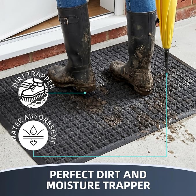 Front Door Mat Outside Entrance, Heavy Duty Waterproof Doormat | 47.5"x35.5" - Image 2