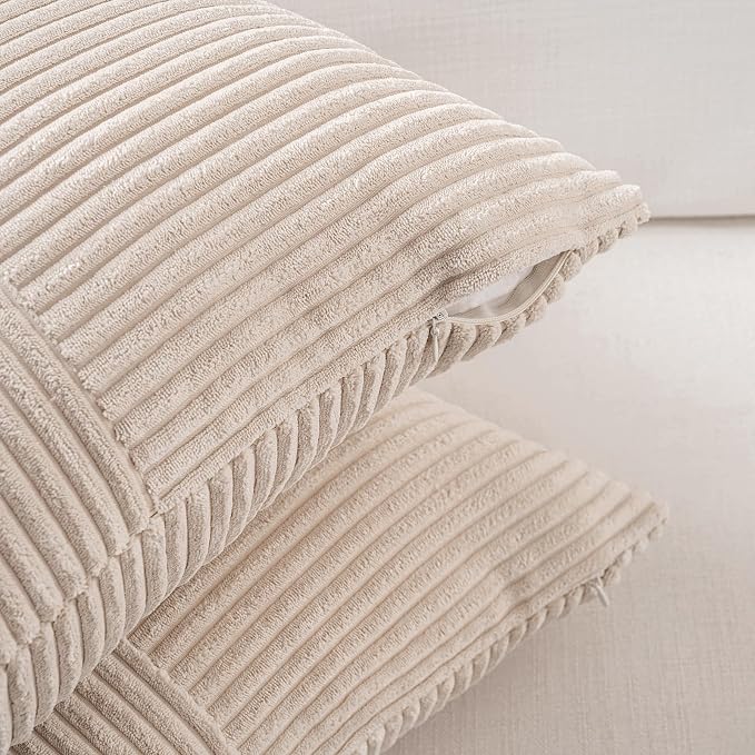 Fancy Homi 2 Packs Tan Lumbar Decorative Throw Pillow Covers 12x20 Inch - Image 4