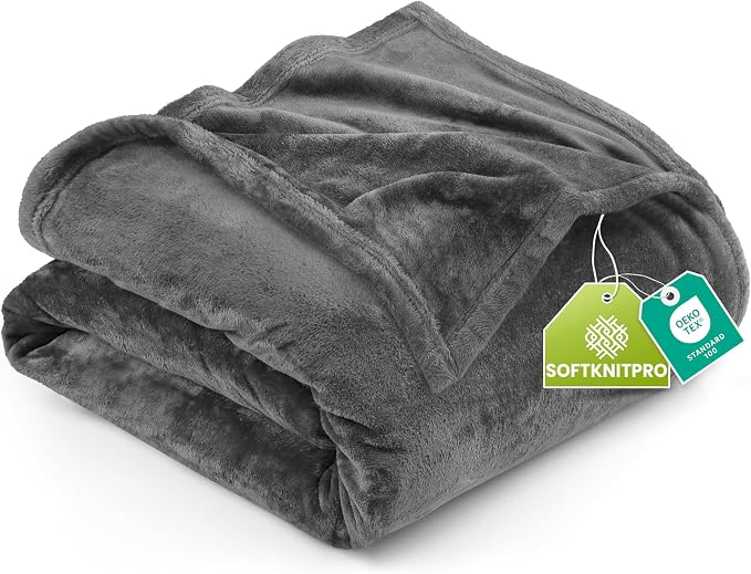 Utopia Bedding Fleece Bed Blanket California King Size Grey | Microfiber Plush by UTOPIABEDDING
