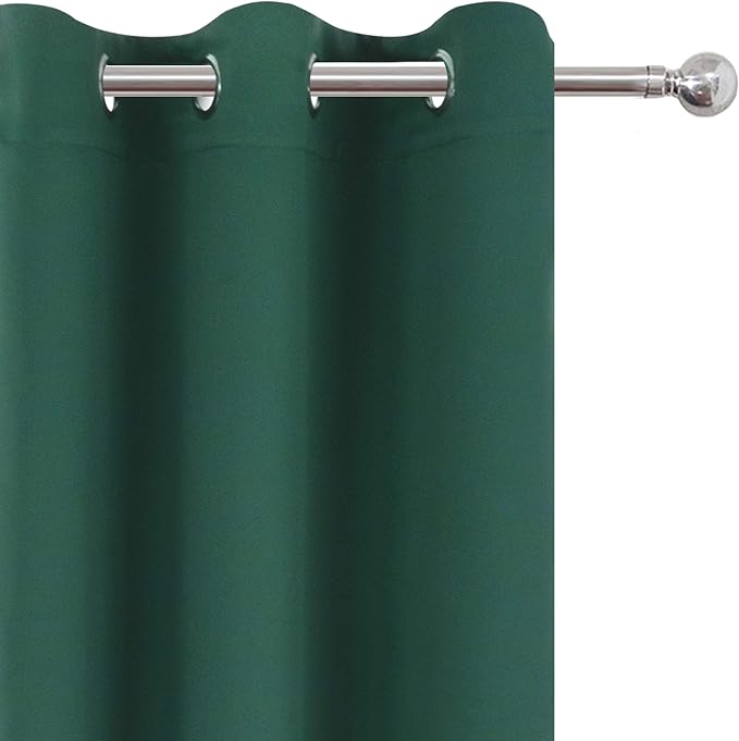 Dark Green Bedroom Blackout Curtains/38 x 63 Inch Long/Set of 2 Curtain - Image 7