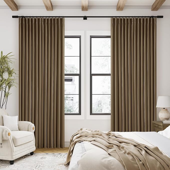 Dutch Cocoa Blackout Linen Curtains 108 Inches Long Pinch Pleated | 100% Black - Image 8