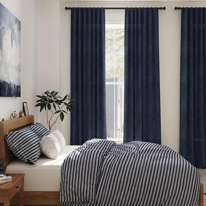 Navy Blue Curtains 80 Inches Length - Image 7