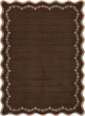 GarveeHome 4x6 Scalloped Washable Area Rug Brown Nursery Kids Bedroom Rug | by GarveeHome