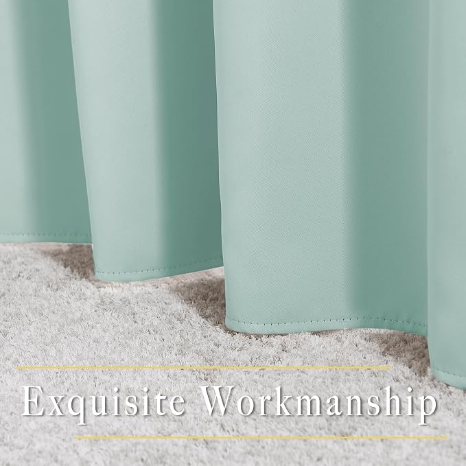 NICETOWN Aqua Blue Blackout Curtains 63 inches Long - Image 6