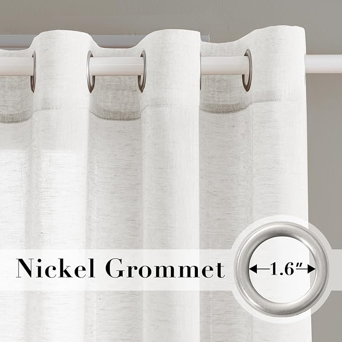H.VERSAILTEX White Sheer Linen Curtains - Image 2
