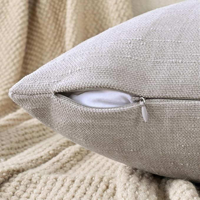 Set of 4 Soft Textured Decorative Throw Pillow Covers 22x22 Inch Cozy Farmhouse - Image 3