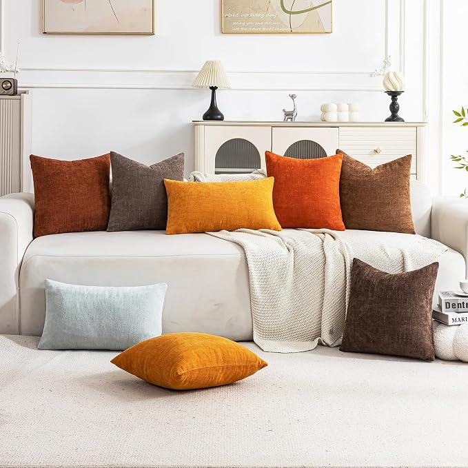 Set of 4 Soft Textured Decorative Throw Pillow Covers 22x22 Inch Cozy Farmhouse - Image 3