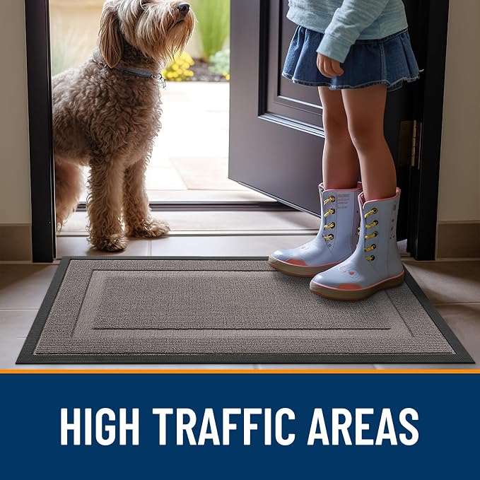 OLANLY Front Door Mat Outside 33x21, All-Season Heavy-Duty Rubber Doormat | - Image 6