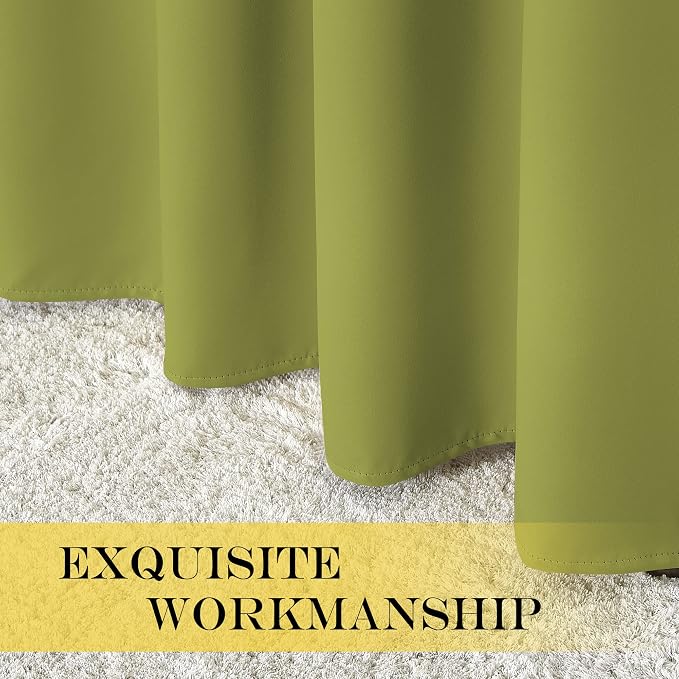 NICETOWN Fresh Green Blackout Curtains 84 inch Length, Grommet Top Room - Image 5