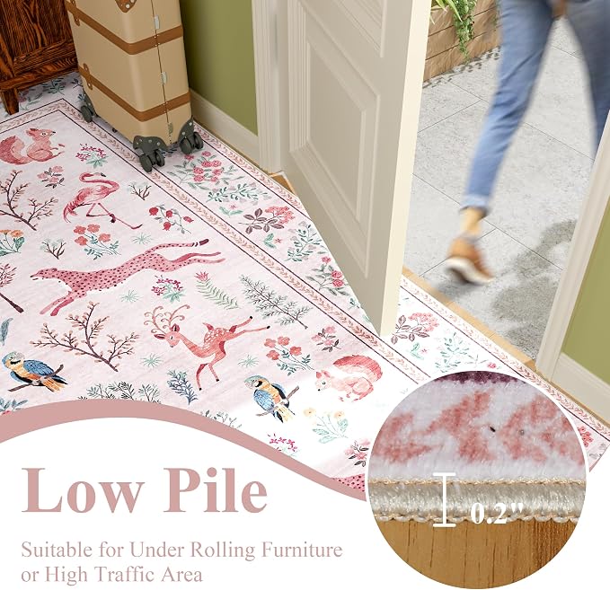 DUKINO 2x10 Kitchen Runner Rug, Soft Non Slip Animal Washable Rug, Non-Shedding - Image 8