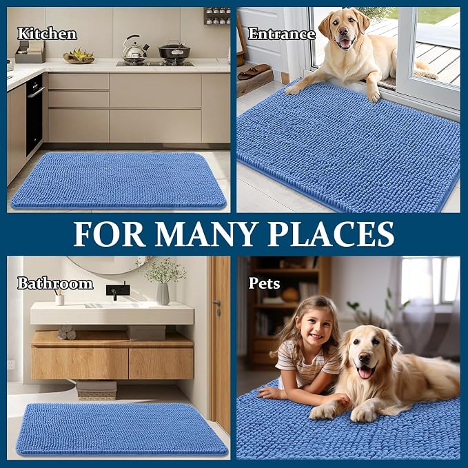OLANLY Dog Door Mat for Muddy Paws 30x20, Super Absorbent Chenille Mud Mat | - Image 8