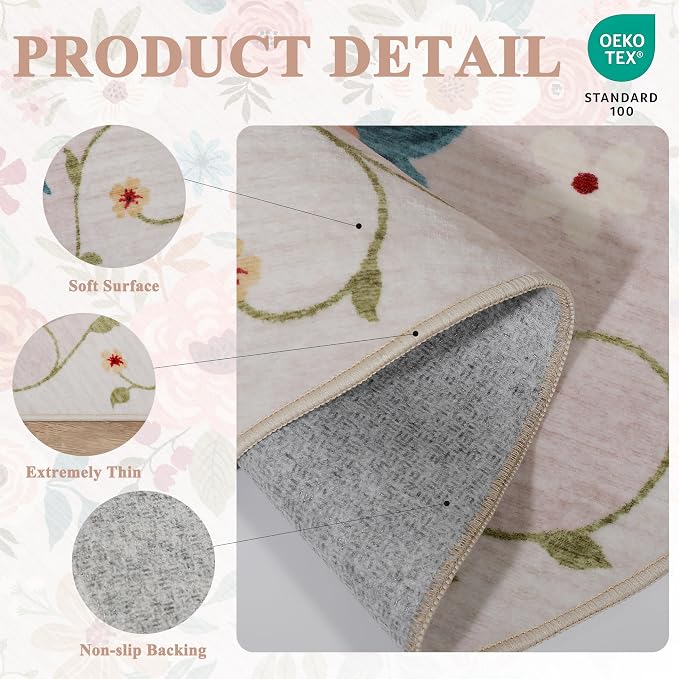 DUKINO 3x12 Washable Runner Rug, Long Hallway Runner Rug Non Slip, Low Pile - Image 4