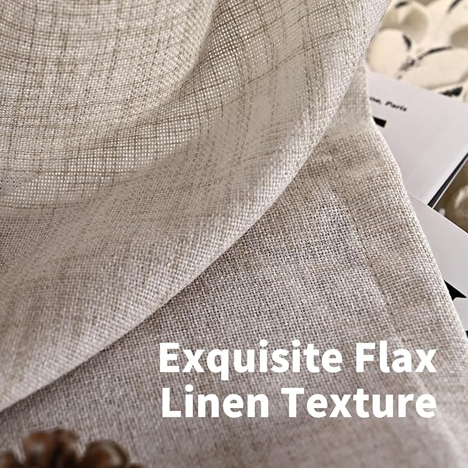 YoungsTex Short Linen Curtains for Kitchen Window - Image 4