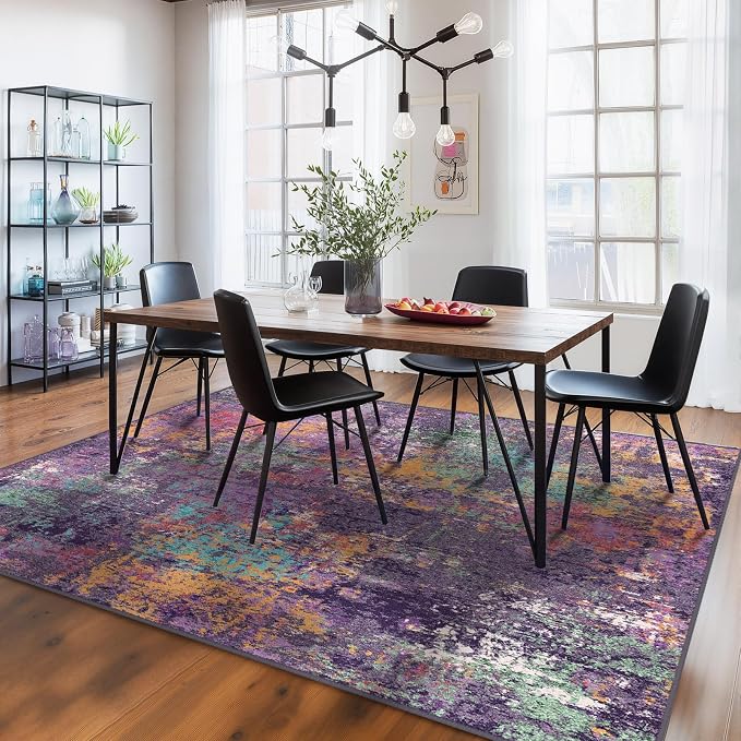 RELEANY Washable 8'x10' Abstract Area Rug - Image 2