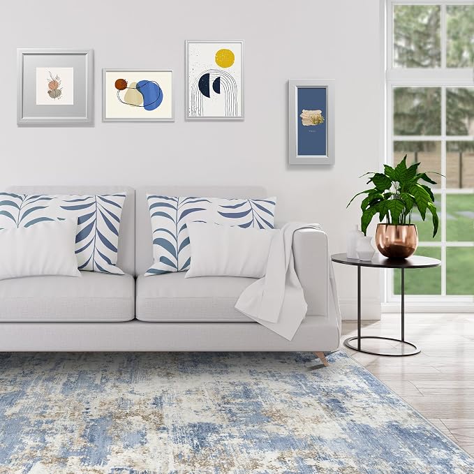 Aelenmu 6x9 Area Rugs for Living Room Bedroom Dining Room Washable Blue | Soft - Image 9