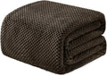 Exclusivo Mezcla Soft Waffle Fleece Bed Blanket Twin Size, Coffee | Lightweight by ExclusivoMezcla
