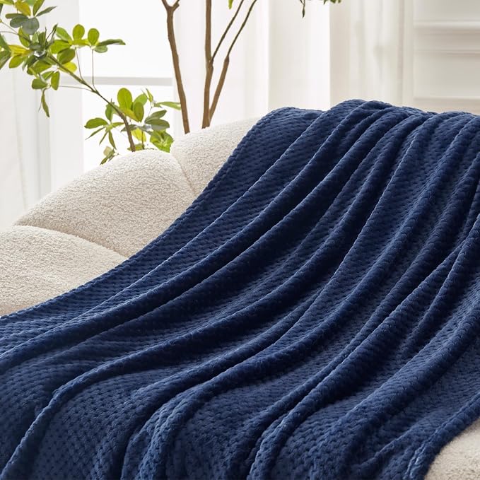 Exclusivo Mezcla Soft Waffle Fleece Bed Blanket King Size, Cozy Flannel - Image 5