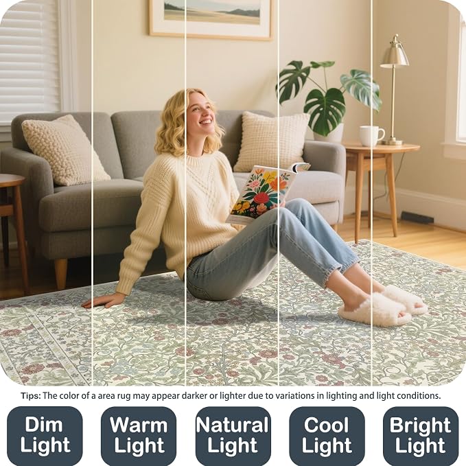 Area Rug for Living Room, 10x12 Large Washable Rugs for Dining Room, Non Slip - Image 4