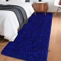 2x6 Bedside Area Rugs for Bedroom Soft Fluffy Shag Navy Blue Rug for Hallway by JiaoBaba