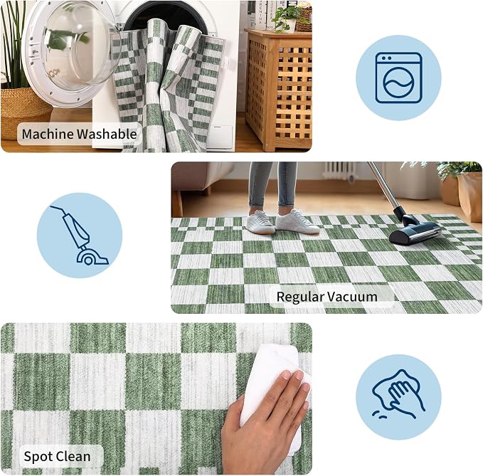 GarveeHome 2x8 Checkered Kitchen Runner Rug - Image 7