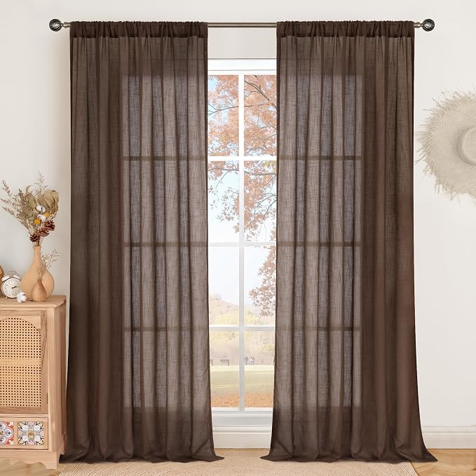 BGment Long Linen Curtains 102 Inch Length by BGment