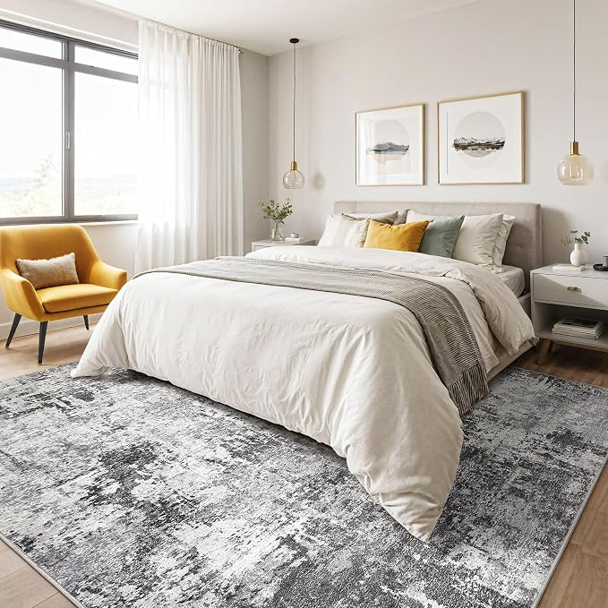 LOONGRUG 7x10 Area Rug Washable Large Neutral Modern Living Room Rugs | - Image 4
