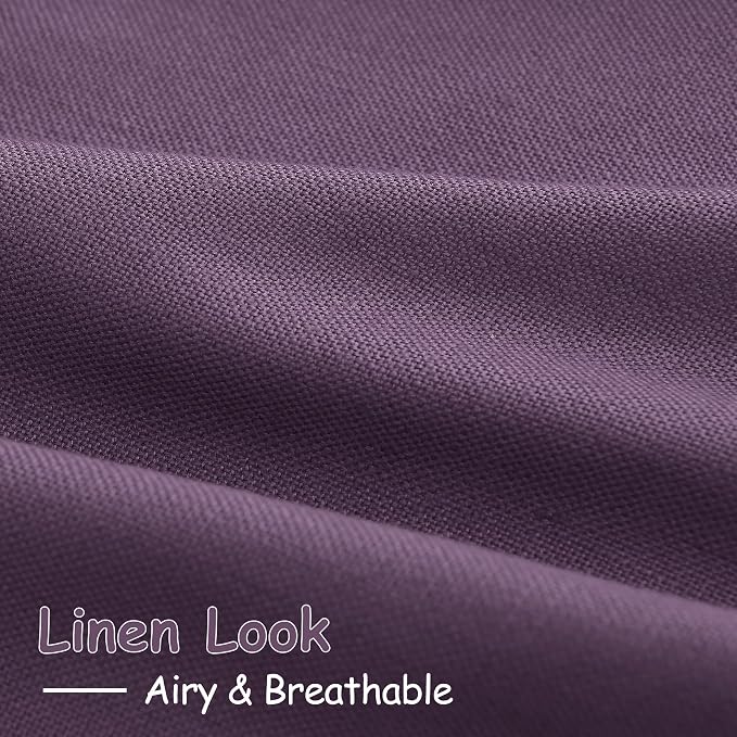 Extra Long Plum Linen Curtains 120 Inch - Image 5