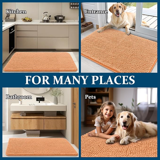 OLANLY Dog Door Mat for Muddy Paws 70x35, Super Absorbent Chenille Mud Mat | - Image 8