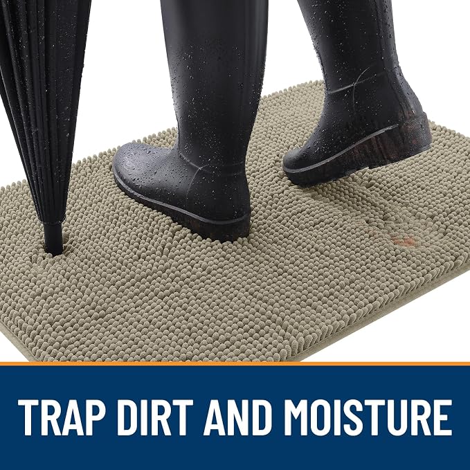 OLANLY Dog Door Mat for Muddy Paws 36x24, Super Absorbent Chenille Mud Mat | - Image 2