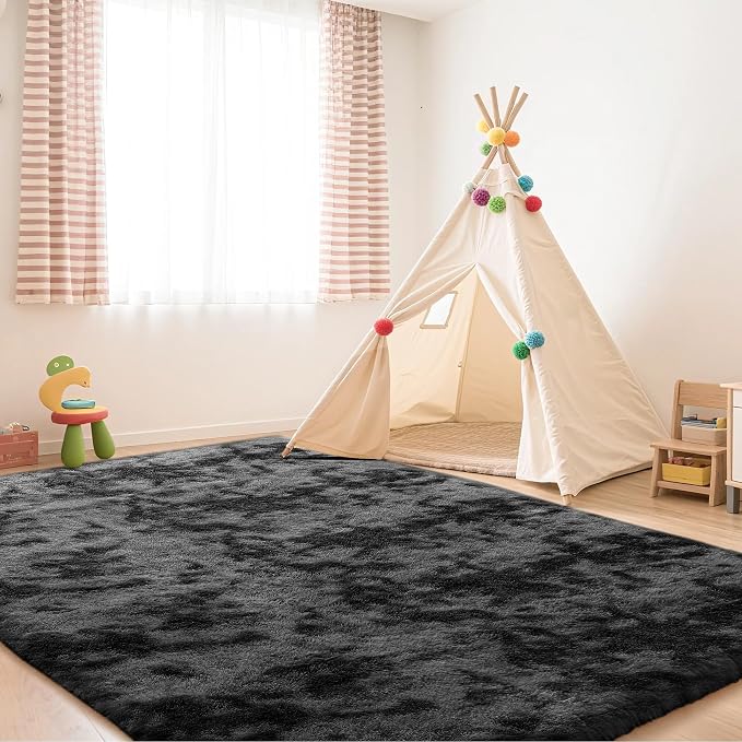 8x10 Area Rug Fluffy Shaggy Ultra Soft Faux Fur Non-Slip Machine Washable Carpet - Image 3