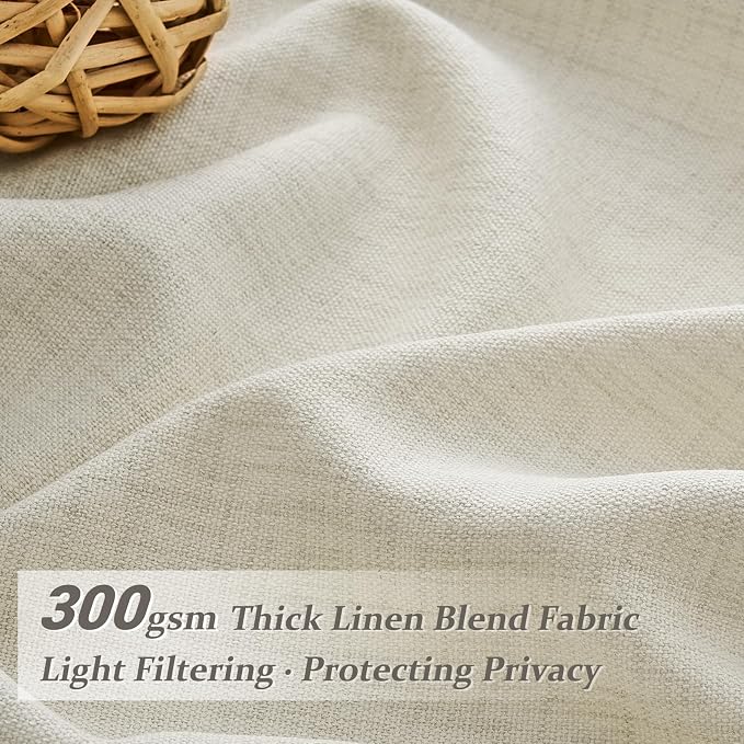 Pleated Extra Long 132 Inch Cream Curtains - Image 3