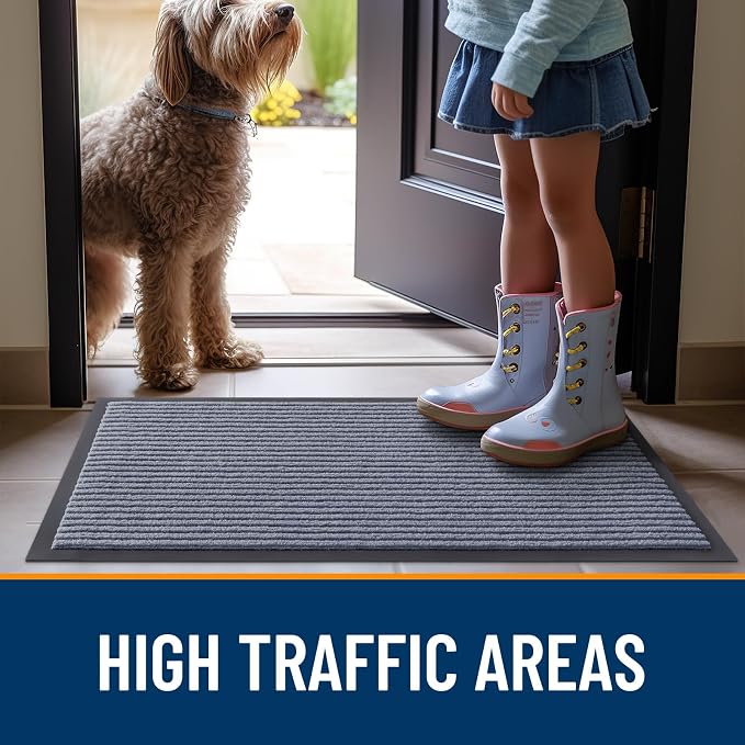 OLANLY Front Door Mat 59x23, Waterproof Heavy-Duty Indoor Outdoor Doormat | Ash - Image 7