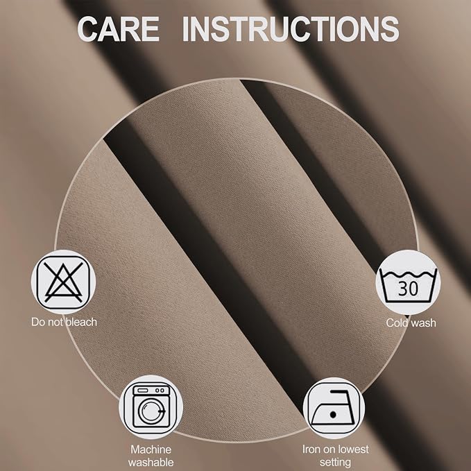 Cappuccino Blackout Curtains 42 x 54 Inch Length Set of 2 Panels Grommet - Image 4