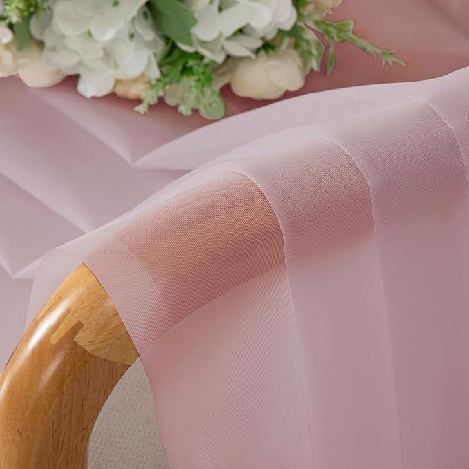 Blush Pink Sheer Curtains 96 Inches Long 2 Panels - Image 5